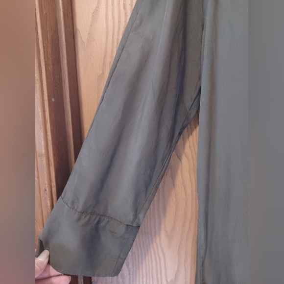 ZARA green Long Sleeve Button Front Shirt Dress Size Medium - Picture 8 of 12